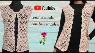 TUTORIAL COMO TEJER HERMOSO ABRIGO A CROCHET PARTE 1 CROCHETEANDOCONLACOMADRE 👚💖😍 INVIERNO 202 [upl. by Adekan]