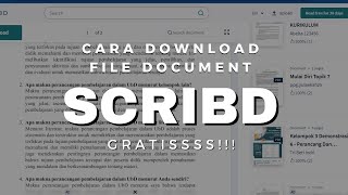 Cara Mendownload File document di SCRIBD Gratis [upl. by Trinl]