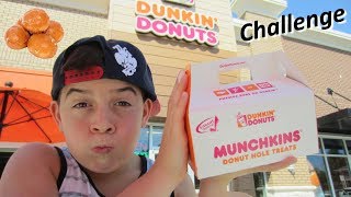 Dunkin Munchkins Challenge  Funny and Gross [upl. by Ennagrom]