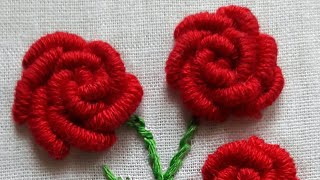 Hand Embroidery Tutorial  Bullion Knot StitchRose Flower [upl. by Saberio22]