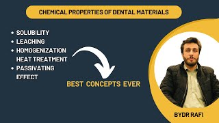 Chemical Properties of Dental Materials Dental Materials Best Lecture [upl. by Nnayt689]