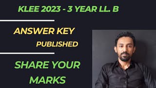 Answer Key Published  3 Year LLB  KLEE 2023 [upl. by Ohare895]