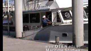 Deckhand duties  Mooring alongside a wharf [upl. by Neuberger290]