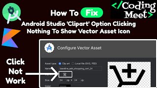 Android studio Clipart option clicking Nothing to show Vector Asset Icon [upl. by Nairadal940]