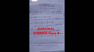 RATIONAL Numbers Class 8 according 2024 Syllabus NCERT CBSE Solution Q2 amp Q3 neelclass16 👌 [upl. by Jareen905]