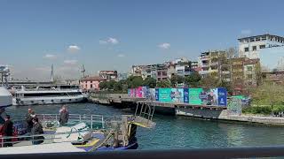 Karakoy to Kadikoy by ferry short walk and return by subway under the Bosphorus Istanbul Turkiye [upl. by Yelnet]