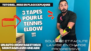 Taping du tenniselbow Tendinite du coude 2 montages expliqués et un automontage pour le faire SEUL [upl. by Marasco]