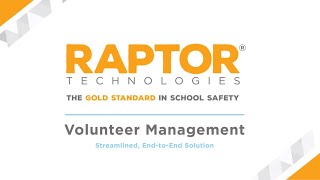 Raptor Volunteer Management System [upl. by Naneek312]