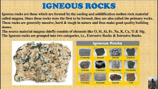 Igneous Rocks Introduction  Part1  Hindi  Engineering Geology [upl. by Lunt172]