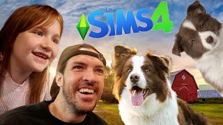 SiMS 4 FARM FAMiLY with PUPPY DOGS Adley amp Dad move houses for a Cabin Pets amp New Neighborhood [upl. by Drummond572]