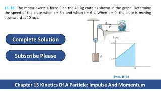 15–18 The motor exerts a force F on the 40kg crate as shown in the graph [upl. by Silohcin]