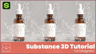 Adobe Substance 3D Tutorial  Creating a Glass Bottle Product Render [upl. by Cohby]