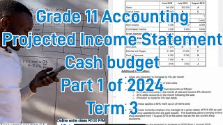 Grade 11 Accounting Term 3  Projected Income Statement  Cash Budget  Debtors collection Schedule [upl. by Hcirteid]