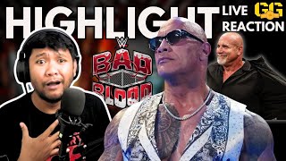 HIGHLIGHT🩸LIVE REACTION WWE BAD BLOOD 2024 THE ROCK GOLDBERG JIMMY USO RETURN INDONESIA [upl. by Aivatnwahs]