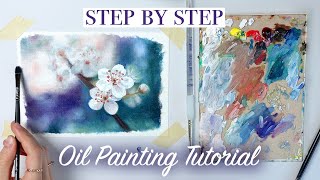 Oil Painting Tutorial For Beginners  How to Paint Blossoms amp Blurry Backgrounds [upl. by Nathanoj973]