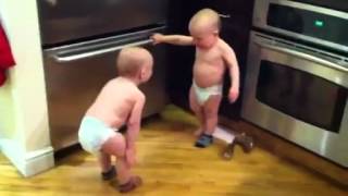 Babys talk in Baby Language in front of fridge [upl. by Orwin]