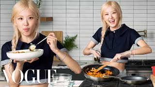 Rosé Cooks Kimchi Fried Rice Dinner  Now Serving  Vogue [upl. by Launce874]