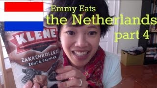 Emmy Eats the Netherlands pt 4  tasting Drop amp Salmiak [upl. by Hong173]