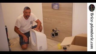 Comment installer un wc suspendu et plaque wc suspenduTUTOVIDÉO BRICOPLOMBERIECOM [upl. by Aicekan]