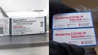 Comparing Pfizer Moderna COVID19 vaccines headtohead [upl. by Anyad]