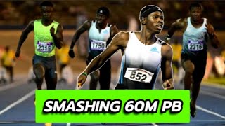 MUST WATCH Oblique Seville Ackeem Blake And Yohan Blake 60M PB GIBSON RELAYS 2023 FLASHBACK 60m [upl. by Marlie]