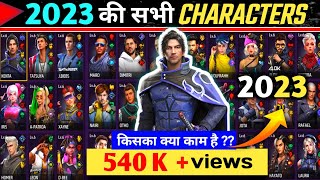 Ability of All FreeFire Characters 2023 Part1 Full Details AR ROWDY 99 ✓ [upl. by Andrew]