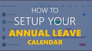 How To Setup Your Annual Leave Calendar for 2019 [upl. by Abert]