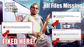 How To Fix dll Files Missing Error in GTA 5GTA V  Epic Games Store Version  2022 [upl. by Nivahb]