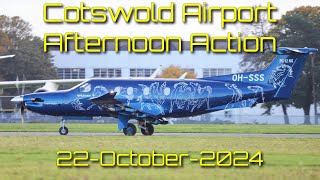 An afternoon of action at Cotswold Airport A beautifully painted Pilatus PC12NG visits 22Oct24 [upl. by Arivle]