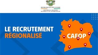 Concours DEntrée Aux CAFOP 2024  Comment Fonctionne Le Recrutement Régionalisé Du CAFOP IA 2024 [upl. by Publia]