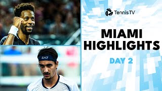 Monfils Faces Lajovic Sonego AugerAliassime In Action  Miami 2024 Day 2 HIghlights [upl. by Anir904]