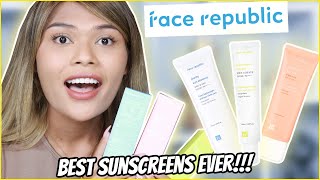 BEST SUNSCREENS EVER FOR SUMMER FACE REPUBLIC SUN LINE ANG LAKAS MAKA GLASS SKIN [upl. by Noelopan]