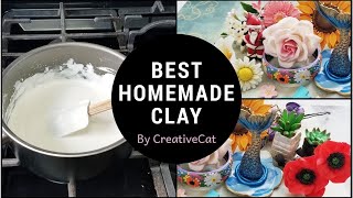 Best Homemade Airdry Clay and Tips to keep in mind  Cold Porcelain Clay On Gas Stovelamasa clay [upl. by Benenson]