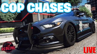 GTA 5 Roleplay LIVE  COP CHASES AND MORE│RedlineRP [upl. by Schoenfelder]