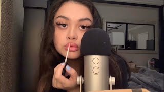 ASMR lipgloss application mouth sounds tapping [upl. by Aztinad664]