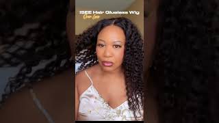 ISEEHAIR Glueless Wig Over Locs wig wigtutorial wiginstall locs shorts [upl. by Kathrine]