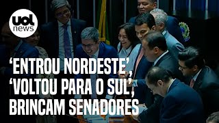 Eleição no Senado ‘Entrou Nordeste’ ‘voltou para o Sul’ brincam senadores em contagem [upl. by Mariken]