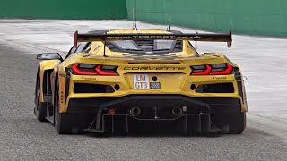 Chevy Corvette C8 Z06 GT3R Unrestricted flatplane V8 Engine Sounds  PitExit Accelerations amp More [upl. by Grunenwald727]