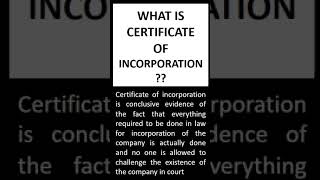 Certificate of incorporation cssakshigoel companiesact2013 companylaw cslaw ca exam [upl. by Schreibe]