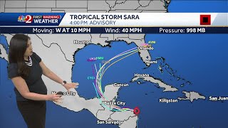 Tropical Storm Sara could break apart over Yucatán after dumping 30 inches of rain in Honduras [upl. by Llehsyar]