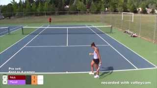 Tennis Female Pro vs Amateur Male [upl. by Nnawaj629]