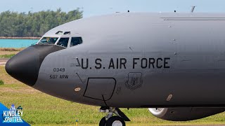 4K Amazing CLOSEUP Military Aviation Action in Bermuda  ft KC46 KC135 C130s A400 A330 [upl. by Edra]