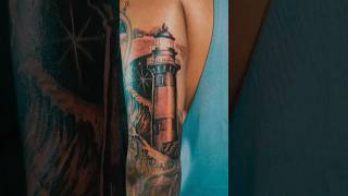 Adding a light house to an existing nautical theme sleeve  tattoo lighthouse [upl. by Pattani]