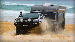 BEACH TOWING  TOYOTA HILUX with KEDRON® Caravan [upl. by Ramuk]