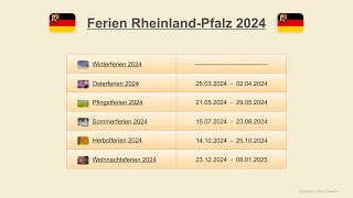 Ferien Rheinland Pfalz 2024 [upl. by Nylatsirk835]