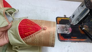 Trending puff sleeve design cutting and stitching for blouse latest popular sleeve design [upl. by Elvis]