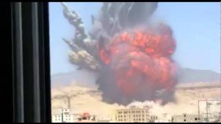 An air strike on a Scud missile base in Sanaa captures the moment of the huge explosion Reuters [upl. by Yentuoc981]