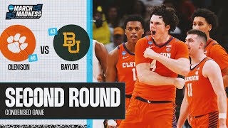 Clemson vs Baylor  Second Round NCAA tournament extended highlights [upl. by Lehar]