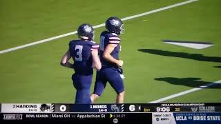 Colorado School of Mines QB John Matocha 2 yard TD pass to Noah Roper vs Harding in Div II champ [upl. by Ribble]