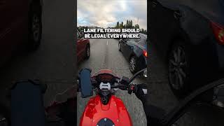 Lane Filtering SAVES LIVES shorts foryou motorcycle lanesplitting [upl. by Malilliw]